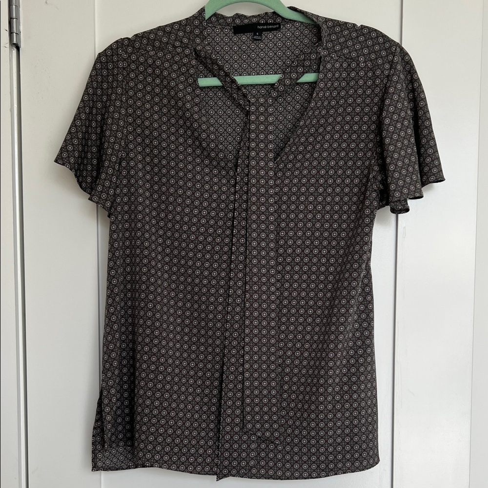 Harve Benard Black Patterned Blouse